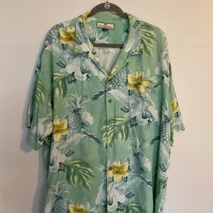 Tommy Bahama 100% Silk shirt size XXL tropical print '